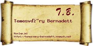 Temesváry Bernadett névjegykártya
