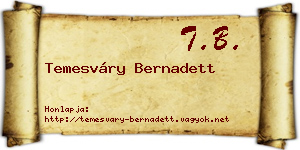 Temesváry Bernadett névjegykártya